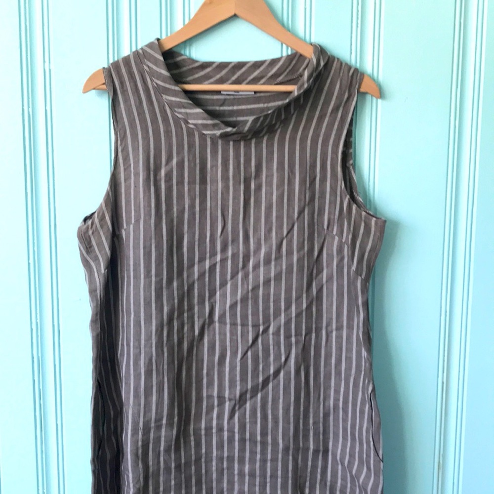 Scoop neck linen dress L/XL